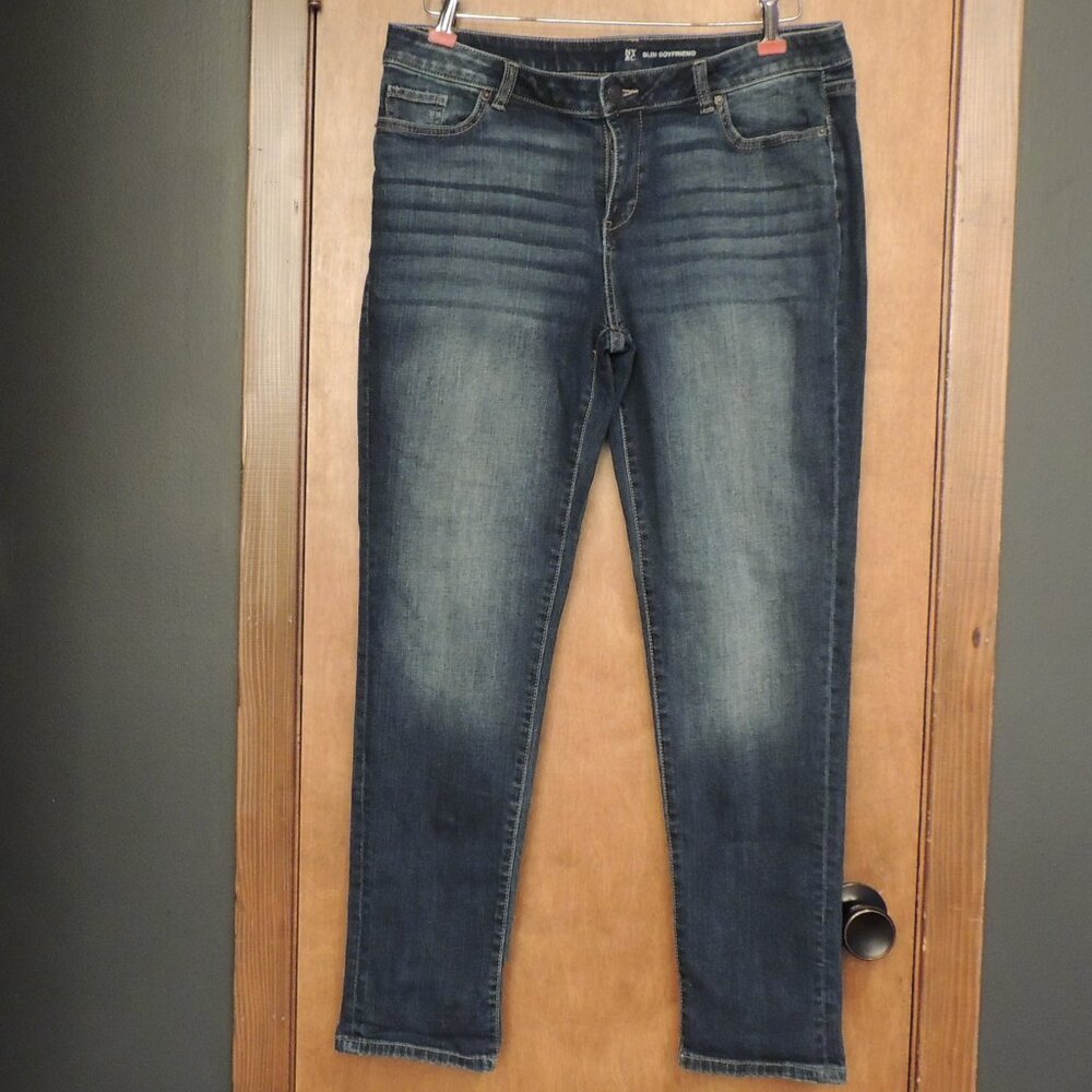 NY&C Slim Boyfriend Jeans Dark Wash Stretch Denim | Size 12